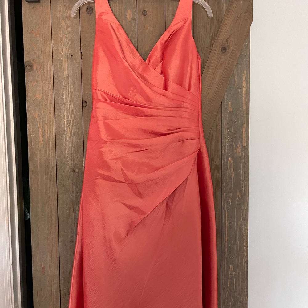 Coral taffeta bridesmaid dress - Picture 7 of 7